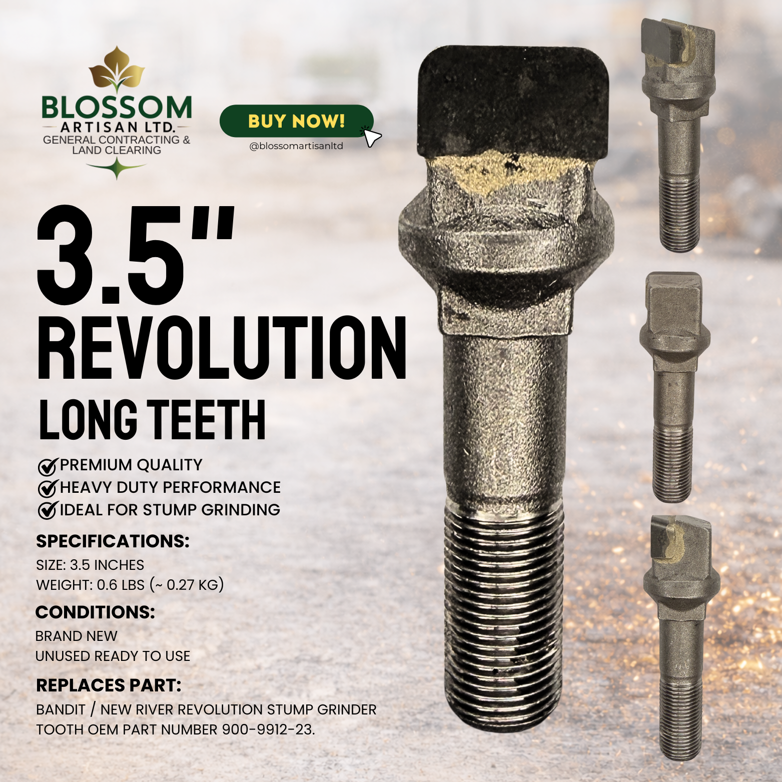 3,5" Revolution dents longues – Remplacement haut de gamme du marché secondaire pour la roue « Revolution » de New River | Remplace les références OEM 29531-528 / 900-9912-23