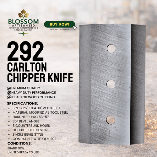 Carlton 292 Chipper Knife | Premium Aftermarket Replacement Blade | 7.25" x 4" x 0.38"