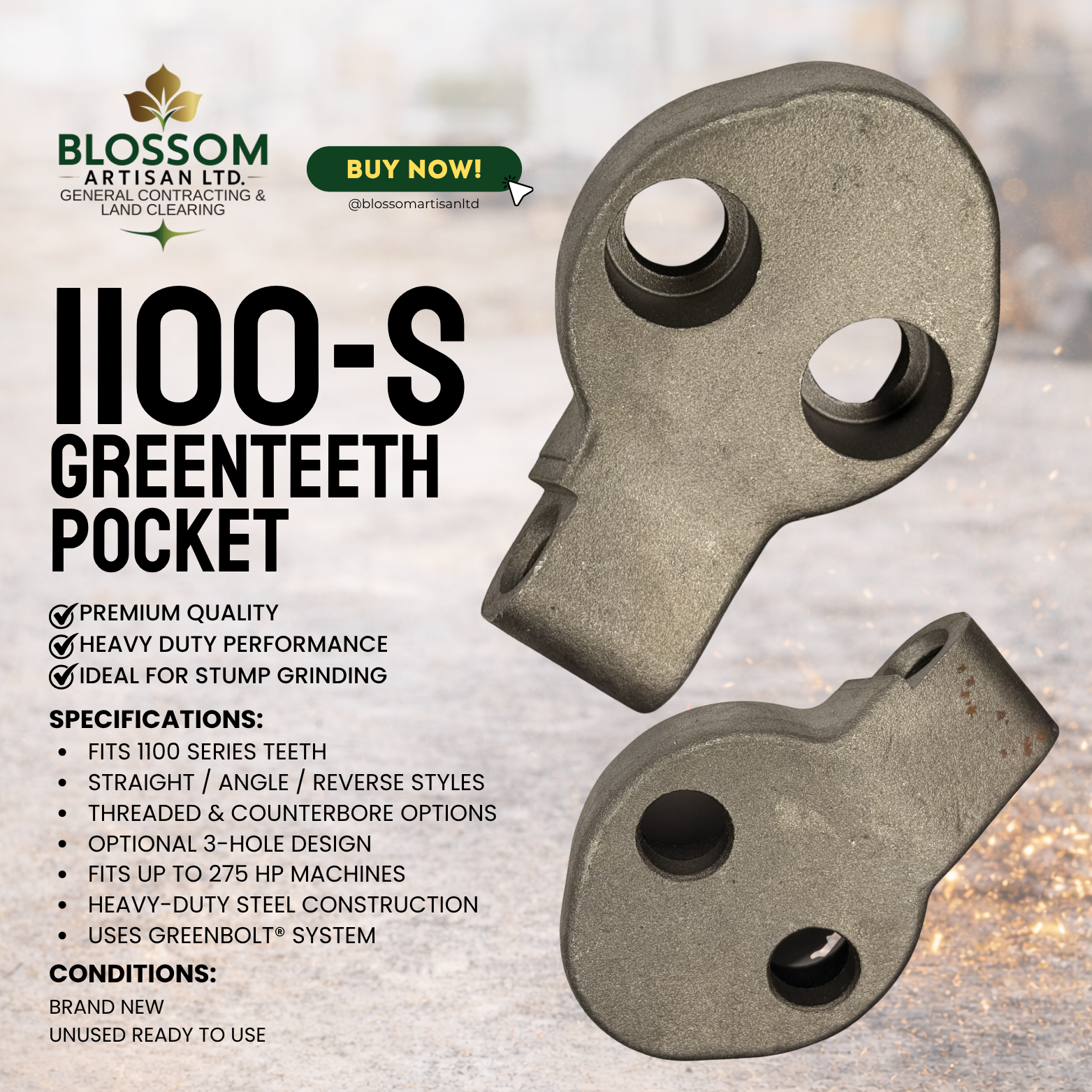 1100 Series Greenteeth® Pocket – Premium Aftermarket Replacement Pocket